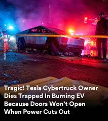 Cybertruck crash causes battery fire in Texas