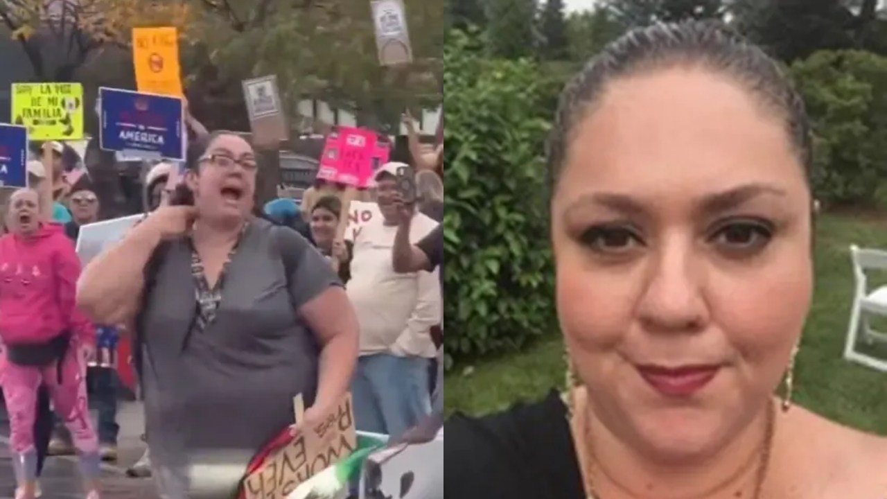 Chicago teacher mocks Charlie Kirk's assassination with vile gun gesture at 'No Kings' protest | Sky News Australia